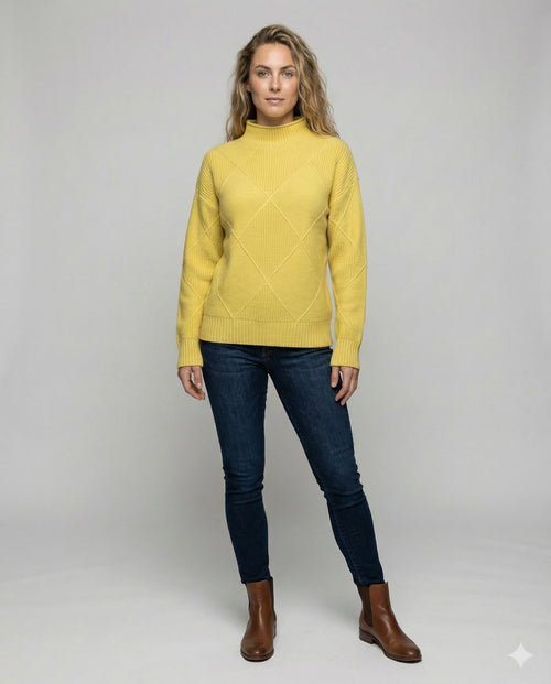 Alma | Damestrik med rullekrave - Blødt strikket sweater i afslappet pasform